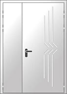 Линейный рисунок для двухстворчатой металлической двери №4