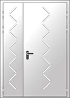 Линейный рисунок для двухстворчатой металлической двери №5