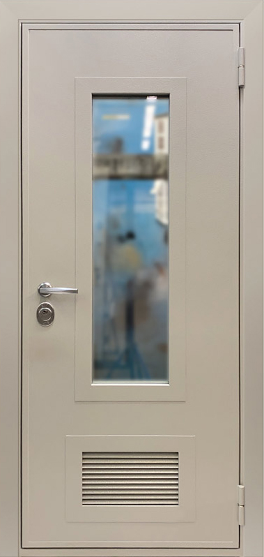 Дверь со стеклом для котельной ЛД-475