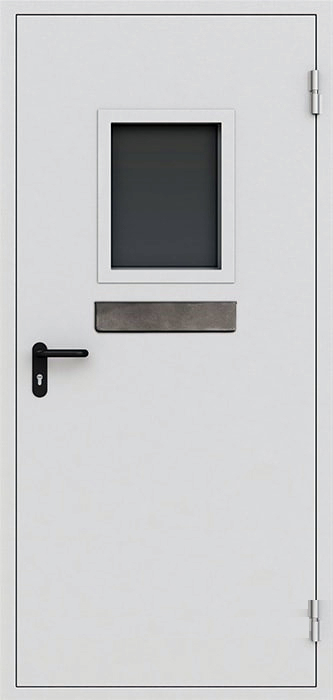 Дверь техническая металлическая ЛД-412 с кассовым лотком
