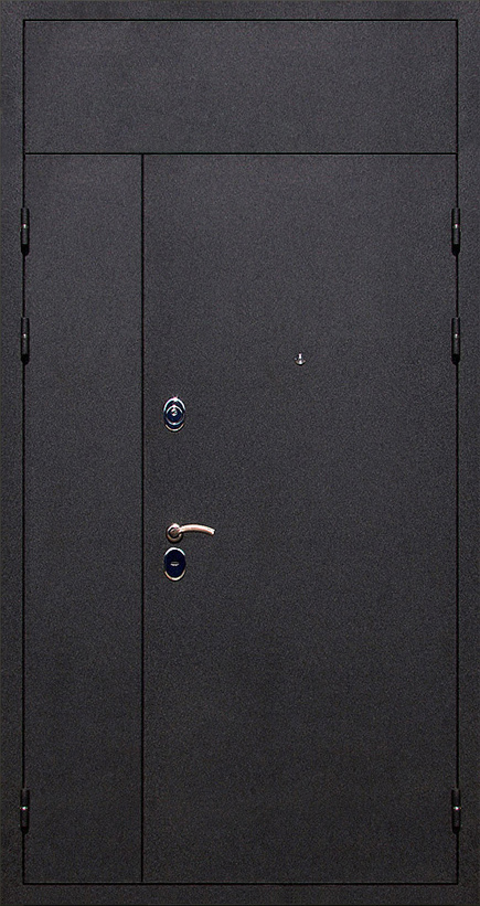 Классическая дверь на лестничную площадку с фрамугой ЛД-760 графит